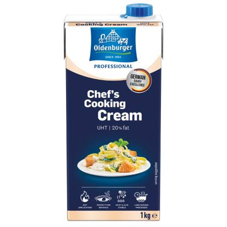 Oldenburger UHT Cooking Cream 20% fat Germany 12 x 1L