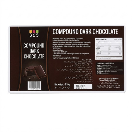 365 Dark Compound Chocolate block 2.5 kg 365 Dark Compound Chocolate block 2.5 kg