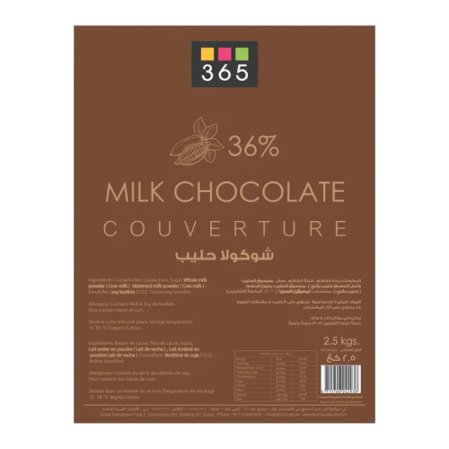 365 Milk Couverture Chocolate 36% Coins 2.5Kg 365 Milk Couverture Chocolate 36% Coins 2.5Kg