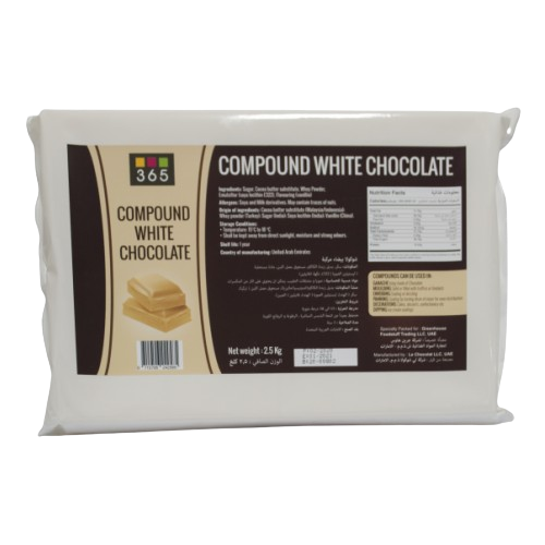 365 White Compound Chocolate block 2.5 kg 365 White Compound Chocolate block 2.5 kg