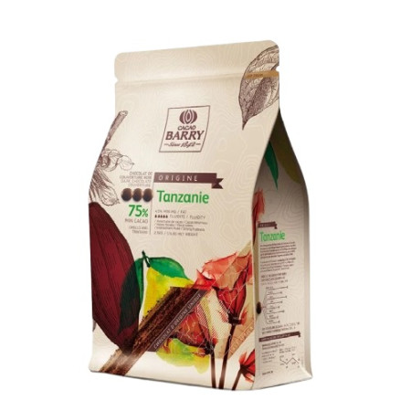 Cacao barry dark chocolate Tanzanie  75% coins 2.5g