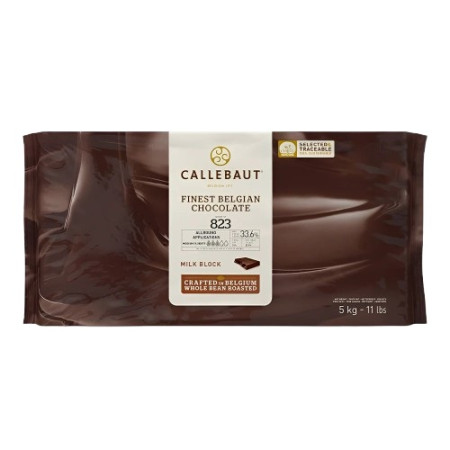 Callebaut Belgium Milk Chocolate n° 823  33.6% Block  5kg
