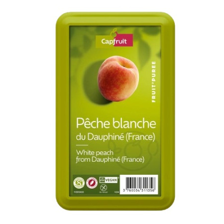Capfruit White Peach Frozen Fruit Puree With 10% Added Sugar 1kg Capfruit White Peach Frozen Fruit Puree With 10% Added Sugar 1kg