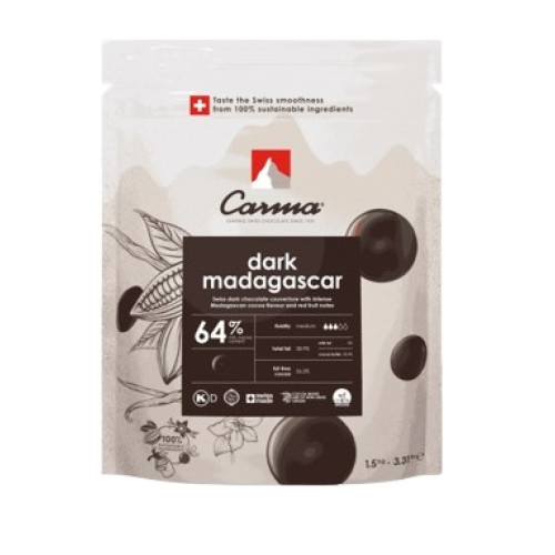 Carma Dark chocolate dark madagascar 64% coins 1.5 kg