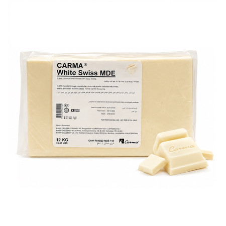 Carma White Swiss MDE Permium white Couverture Chocolate Blcok 1 X  12kg