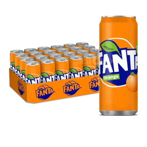 Fanta Orange Carbonated Soft Drink Cans 24 x 330ml