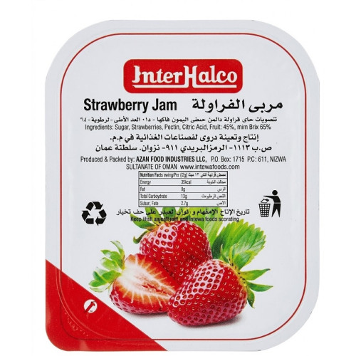 Interhalco strawberry  Jam portion 100x25g