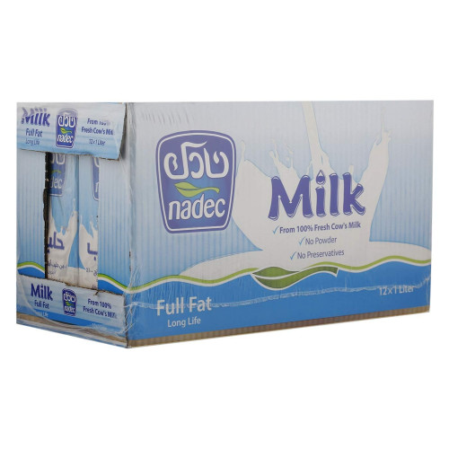 Nadec Full Cream Milk Long Life Milk 12 x 1L