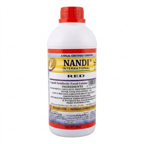 Nandi Red Liquid Food Color from India 1 liter