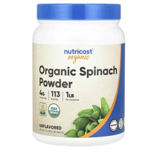 Nutricost Organic Spinach Powder Unflavored 16.2 oz 454g