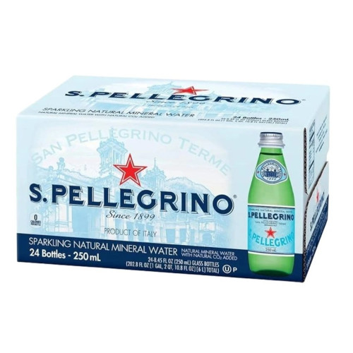 S.Pellegrino Sparkling Water 24 x 250ml Glass Bottle