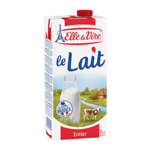 Elle & vire UHT Milk Full cream red 6 x 1L