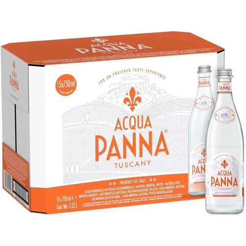 Acqua Panna Mineral Water glass bottles 12 x 750ml Acqua Panna Mineral Water glass bottles 12 x 750ml