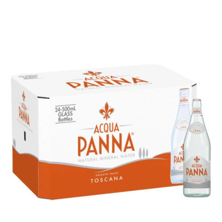 Acqua Panna Mineral Water Glass Bottles 24 x 500ml Acqua Panna Mineral Water Glass Bottles 24 x 500ml