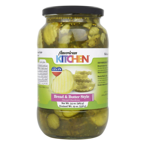 American Kitchen Sliced Gherkins Bread and Butter Style 12 x 963g