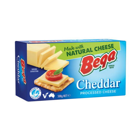 Bega Cheddar processed cheese block Australia 18 x 500g