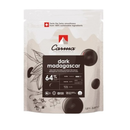 Carma Dark chocolate dark madagascar 64% coins 1.5 kg