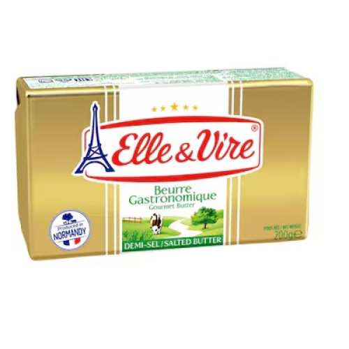Elle & Vire Butter Salted 82% Fat Gold 40 X 200g Elle & Vire Butter Salted 82% Fat Gold 40 X 200g
