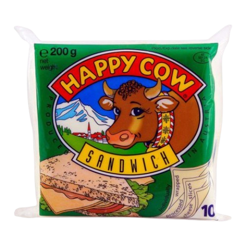 Happy Cow Slice Cheese Sandwich Austria 10 slice 24 x 200g Happy Cow Slice Cheese Sandwich Austria 10 slice 24 x 200g