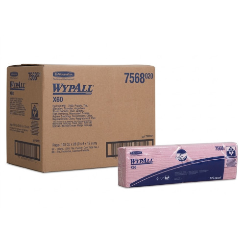 Kimberly clark Wypall X60 wiping Cloths Red 10 x 25 Sheets Kimberly clark Wypall X60 wiping Cloths Red 10 x 25 Sheets