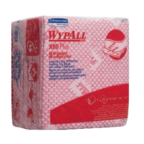 Kimberly clark Wypall x80+ wiping Cloths Red 8 x 30 Sheets Kimberly clark Wypall x80+ wiping Cloths Red 8 x 30 Sheets