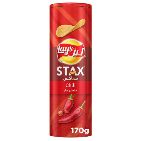 Lay's Stax Chili Potato Crisps 15 x 170g Lay's Stax Chili Potato Crisps 15 x 170g