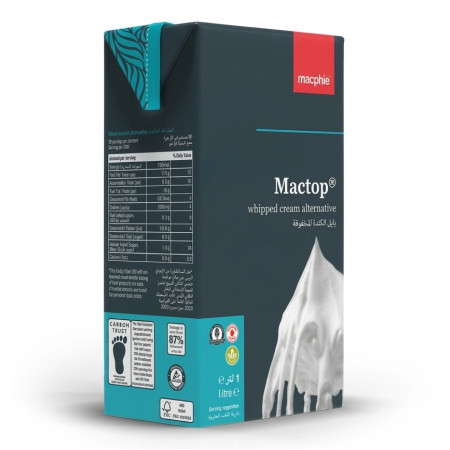 Macphie Mactop  non dairy sweetened Whipping Cream 12 x 1L