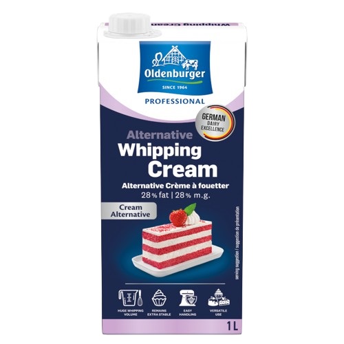 Oldenburger Professional Alternative Whipping Cream 28% Germany 12 x 1L Oldenburger Professional Alternative Whipping Cream 28% Germany 12 x 1L