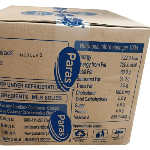 Paras Bulk Butter from India  25kg