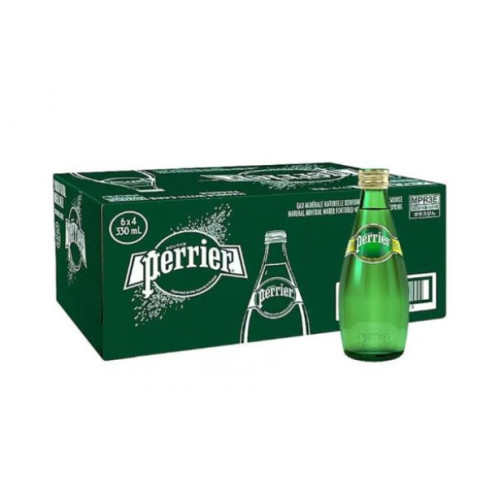 Perrier Glass Bottle Natural Sparkling Water  24 x 200ml