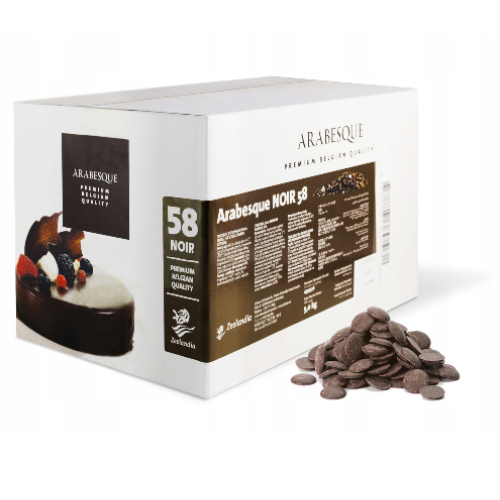 Zeelandia arabesque noir 58% Dark Chocolate 1 x 5kg Zeelandia arabesque noir 58% Dark Chocolate 1 x 5kg